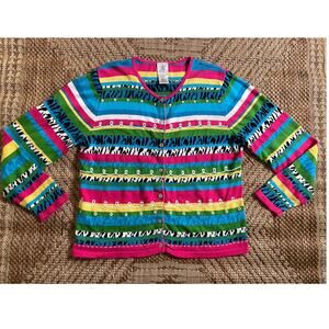 Vtg. Fisher Hill Vibrant Zebra Stripe Pattern SZ M Y2K